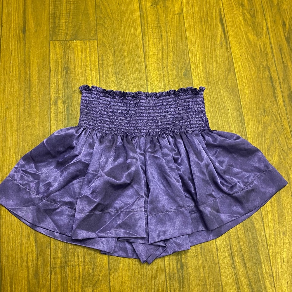 Koch High-Waist Purple Women’s Shorts with Smocked Waist